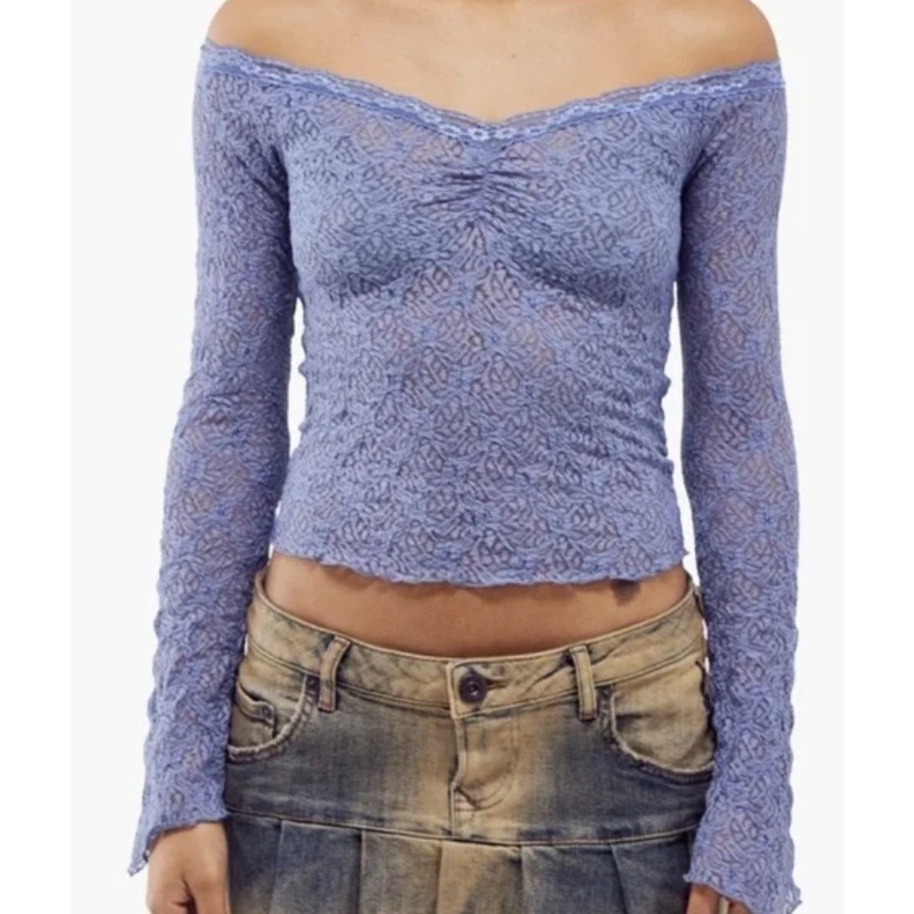 BDG Urban Outfitters Rhia Off-the-Shoulder Lace‎ Top Size M